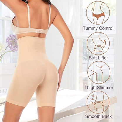 4-in-1 SlimFit Seamless Shapewear – Tummy, Back, Thigh & Hips Control | Black