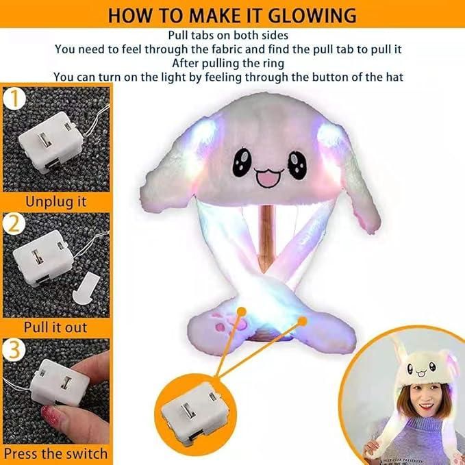 Cute Bunny Plush Ear Pop Hat